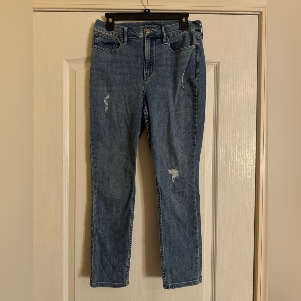 Calvin Klein Distressed Blue Ankle Jeans